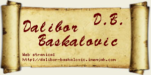 Dalibor Baškalović vizit kartica